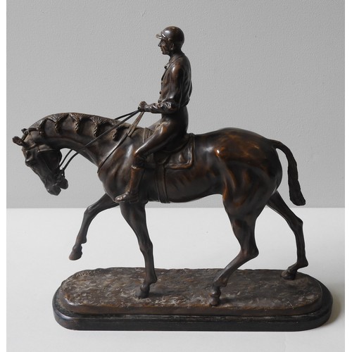 289 - AFTER PIERRE JULES MENE (1810-1879) 'VAINQUEUR DU DERBY' PATINATED BRONZE SCULPTURE, (20th Century)r... 