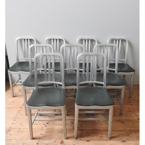 64 - NINE CONTEMPORARY EMECO 'NAVY CHAIRS', CIRCA 2000, manufactured in Pennsylvania, USA from recycled a... 