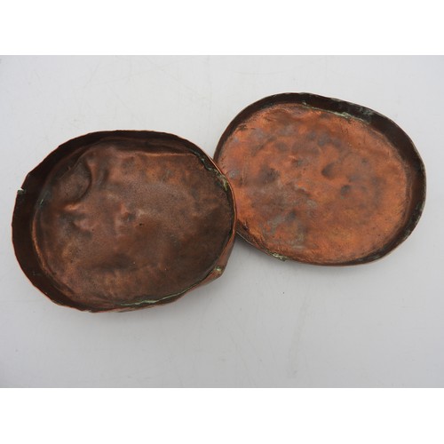 110 - AN UNUSUAL COPPER HAND WARMER, CIRCA 1707simplistic oval form container with lid, inscribed 'W.B Hea... 