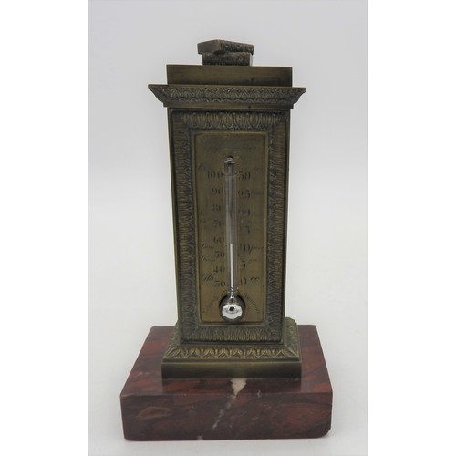 200 - A FRENCH GRAND TOUR DESK TOP THERMOMETER, CIRCA 1802, modelled in cenotaph form with two books resti... 