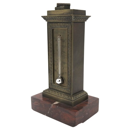 200 - A FRENCH GRAND TOUR DESK TOP THERMOMETER, CIRCA 1802, modelled in cenotaph form with two books resti... 