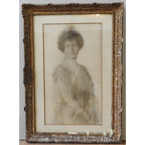 262 - EMIL FUCHS (1866-1929) PASTEL/PAPER PORTRAIT OF SEATED LADY, signed and dated 1907 on right hand mid... 