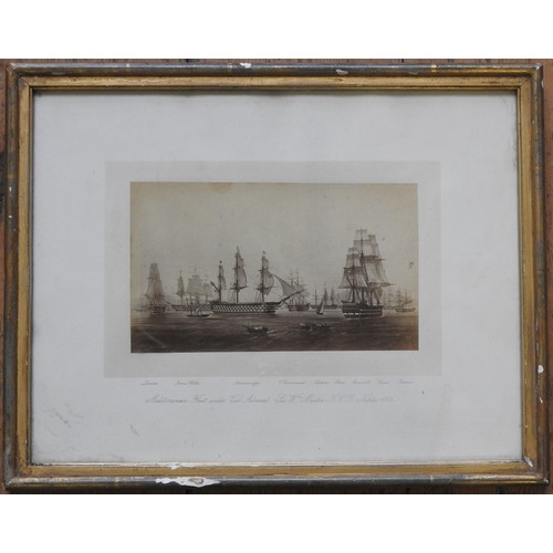 215 - A PHOTOLITHOGRAPHIC PRINT, AFTER TOMASSO DE SIMONE (1805-1888), titled 'Mediterranean Fleet Under Vi... 