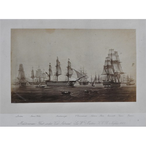 215 - A PHOTOLITHOGRAPHIC PRINT, AFTER TOMASSO DE SIMONE (1805-1888), titled 'Mediterranean Fleet Under Vi... 