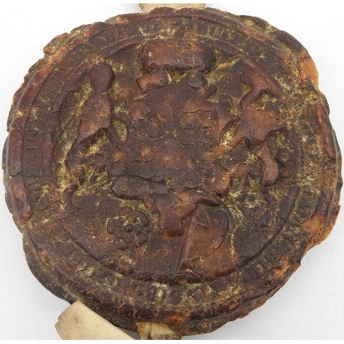 362 - A QUEEN ELIZABETH I SECOND GREAT SEAL WAX IMPRESSION, LATE 16TH CENTURY, circular form, designed by ... 