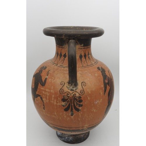 283 - A GREEK-STYLE POTTERY AMPHORA, with figural decoration, after the antique.