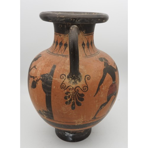 283 - A GREEK-STYLE POTTERY AMPHORA, with figural decoration, after the antique.