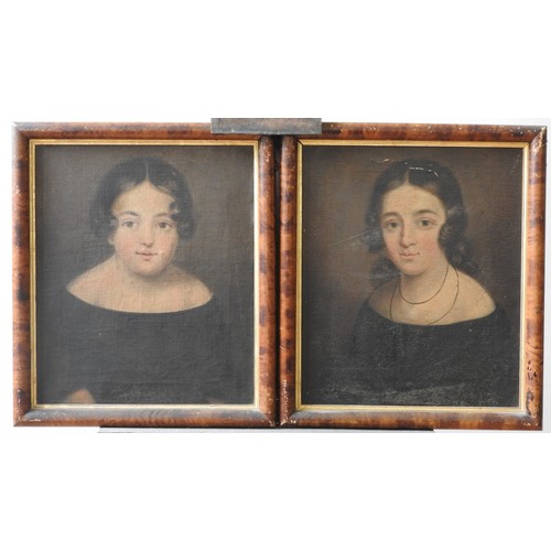 236 - A PAIR OF 19TH CENTURY PORTRAIT OIL PAINTINGS ON CANVAS OF YOUNG GIRLS, artist and subjects unknown4... 