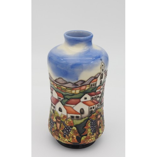 371 - AN 'ANDALUCIA' VASE BY BEVERLEY WICKES FOR MOORCROFT, CIRCA 1997, tapered waist vase decorated with ... 