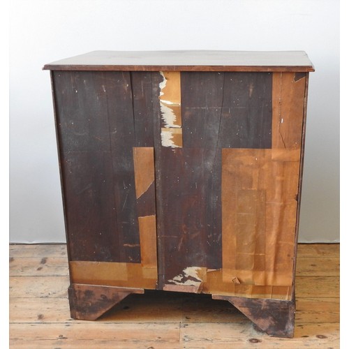 28 - A MAHOGANY SERPENTINE CHEST OF DRAWERS, CIRCA 1920, with a brushing slide above four graduated long ... 