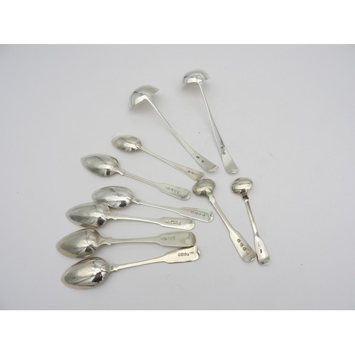 260 - AN ASSORTMENT OF TEN 19TH CENTURY SCOTTISH PROVINCIAL SILVER SPOONS, the lot comprised of two sauce ... 