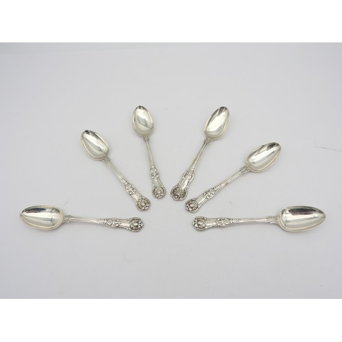 275 - A NEAR MATCHED SET OF SIX WILLIAM IV SMALL DESSERT SPOONS, King's pattern, five marked William Eaton... 