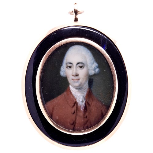 456 - ATTRIBUTED TO RICHARD CROSSE, 18TH CENTURY PORTRAIT MINIATURE OF A GENTLEMAN , CIRCA 1772, the gentl... 