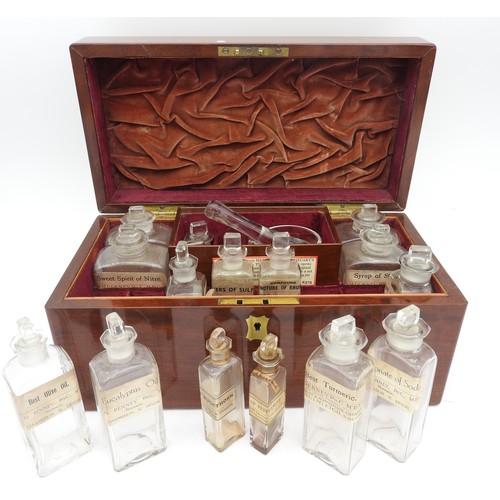 220 - AN EARLY 19TH CENTURY MAHOGANY APOTHECARY CASE, CIRCA 1840of rectangular form, the hinged lid with i... 