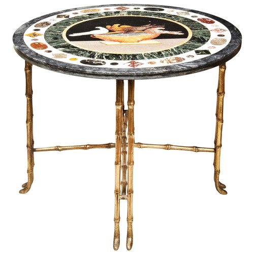 66 - A MALTESE PIETRA DURA MARBLE TOP TABLE, CIRCA 1880, attributed to Joseph Darminin, the circular top ... 