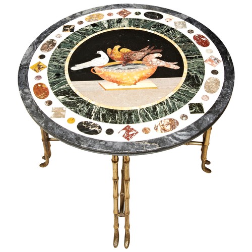 66 - A MALTESE PIETRA DURA MARBLE TOP TABLE, CIRCA 1880, attributed to Joseph Darminin, the circular top ... 