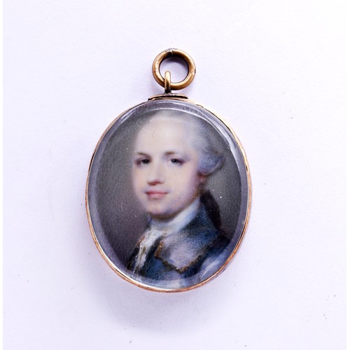 448 - ATTRIBUTED TO JEREMIAH MEYER, LATE 18TH CENTURY, PORTRAIT MINIATURE OF A GENTLEMAN mounted in a stee... 