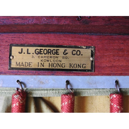 37 - A PAIR OF CHINESE ROSEWOOD ARMCHAIRS, EARLY 20TH CENTURY, by J.L George of Hong Kong, horseshoe shap... 