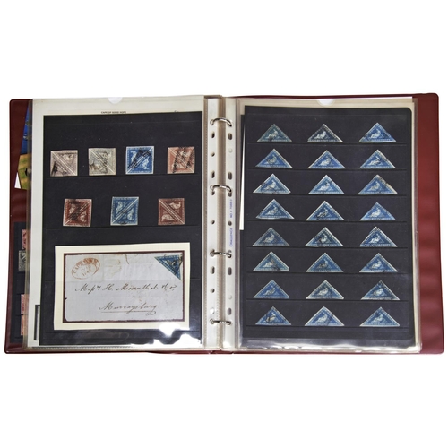 70 - A NEATLY COMPILED COLLECTION OF CAPE OF GOOD HOPE TRIANGLES, including 17 One Penny Examples, a bloc... 