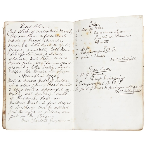 246 - A VICTORIAN HANDWRITTEN LEATHER BOUND NOTE BOOK INSCRIBED MARY PEARSON DECEMBER 18TH, 1868 containin... 