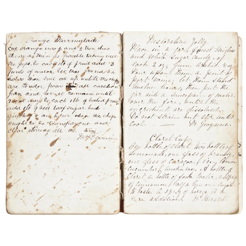 246 - A VICTORIAN HANDWRITTEN LEATHER BOUND NOTE BOOK INSCRIBED MARY PEARSON DECEMBER 18TH, 1868 containin... 