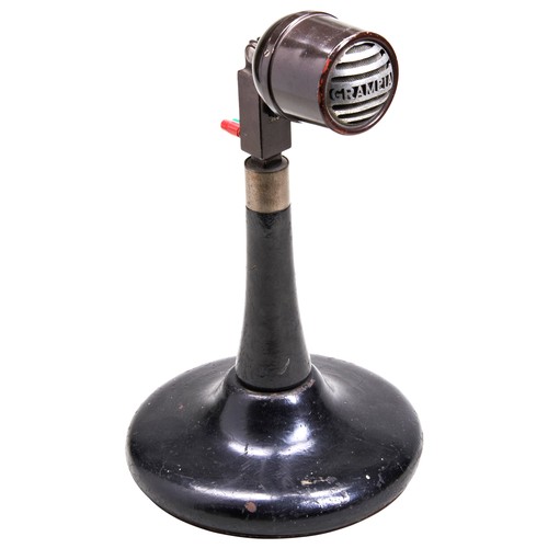 159 - A 1940S GRAMPIAN DPL DYNAMIC MICROPHONE ON A TABLE TOP STAND. 36 cms highPROVENANCE: The Mike Weston... 