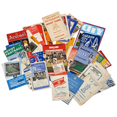 185 - A COLLECTION OF FOOTBALL PROGRAMMES AND CLUB NEWSLETTERS DATING FROM THE 1950S ONWARDS including Wol... 