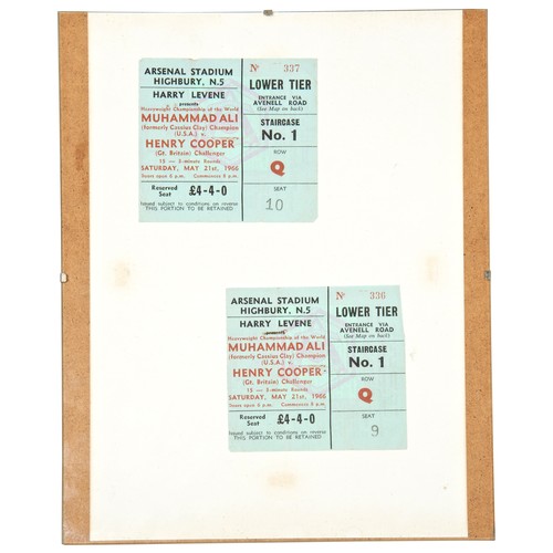 136 - MUHAMMAD ALI V HENRY COOPER: A PAIR OF TICKETS FOR THE FAMOUS 1969 BOUT at Arsenal Stadium, Highbury... 