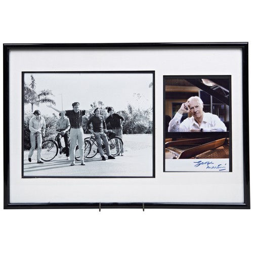 122 - GEORGE MARTIN, OFTEN REFERRED TO AS THE 5TH BEATLE, PRODUCER, COMPOSER AND MUSICIAN, A SIGNED FRAMED... 