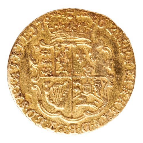 95 - A GEORGE III 1762 GOLD 1/4 GUINEAPROVENANCE: The Dr. Christopher Morris Collection, Shropshire... 