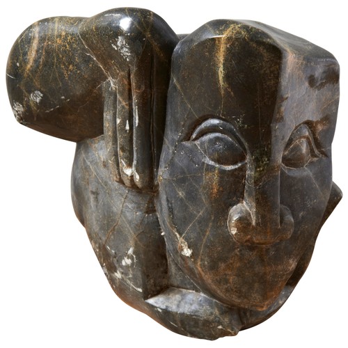 120 - NYAMINYAMI'; (RIVER GOD), A STYLISED SOAPSTONE CARVING OF A WEST AFRICAN RIVER DIETY, bearing a labe... 