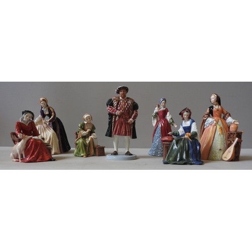 187 - A ROYAL DOULTON LIMITED EDITION FIGURINE COLLECTION OF HENRY VIII AND HIS SIX WIVES, CIRCA 1992, mod... 