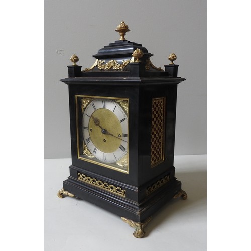 260 - A LATE 19TH CENTURY TWIN FUSEE BRACKET CLOCK, by Payne & Co, London, the 21 cm dial signed on bo... 