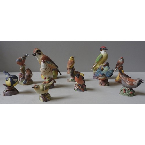 213 - A GROUP OF ELEVEN VINTAGE ROYAL WORCESTER BISQUE PORCELAIN BIRD MODELS, CIRCA 1940, naturalistic for... 