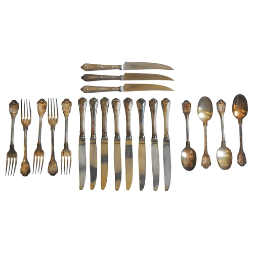 836 - A PART SET OF FRENCH CHRISTOFLE SILVER PLATED CUTLERY, consisting of eight knives, five forks and fo... 