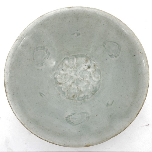 282 - A CHINESE 'QINGBAI' CELADON-GLAZED CONICLE BOWLPOSSIBLY SONG DYNASTY17cm diam; together with A SMALL... 