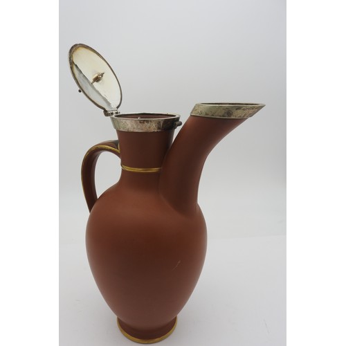 168 - AN INTERESTING 19TH CENTURY WATCOMBE STYLE PITCHER/ JUG IN THE MANNER OF CHRISTOPHER DRESSER the wid... 