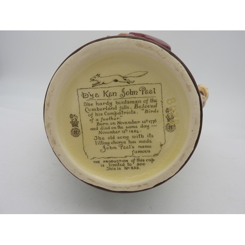 198 - 'THE JOHN PEEL LOVING CUP' BY ROYAL DOULTON, CIRCA 1933, limited edition no. 253/500, baluster form ... 