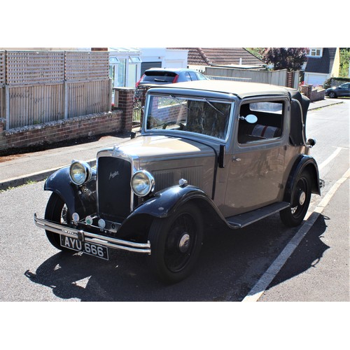 35 - 1934 AUSTIN 10 CABRIOLETRegistration Number: AYU 666Chassis Number: G38952- First owner for 56 years... 