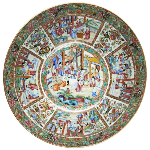 233 - A LARGE CANTON FAMILLE ROSE BOWLQING DYNASTY, 19TH CENTURYfinely decorated in the typical palette wi... 