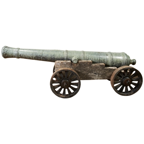 A RARE CHINESE BRONZE NAVAL CANNON
