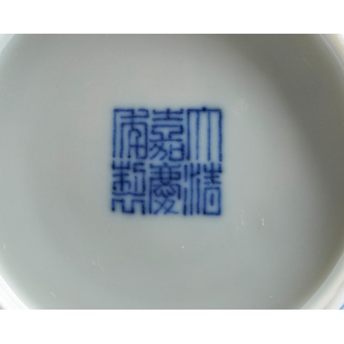 176 - A VERY FINE AND RARE PAIR OF CHINESE PORCELAIN SAUCER DISHESJIAQING SEAL MARK AND OF THE PERIOD (179... 