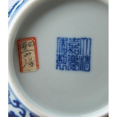 176 - A VERY FINE AND RARE PAIR OF CHINESE PORCELAIN SAUCER DISHESJIAQING SEAL MARK AND OF THE PERIOD (179... 