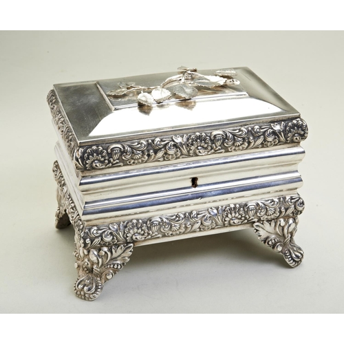 24 - AN AUSTRIAN ETROG CASKET, VIENNA C.1870. A lockable casket with key (but very stiff in the lock). A ... 