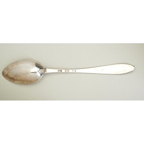 74 - AN IRISH PROVINCIAL BASTING SPOON, LIMERICK C.1790. A classic 