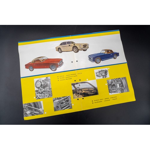 14 - 1951 FERRARI 212 INTER BROCHUREA full colour fold out brochure in Italian with punched out holes, fe... 