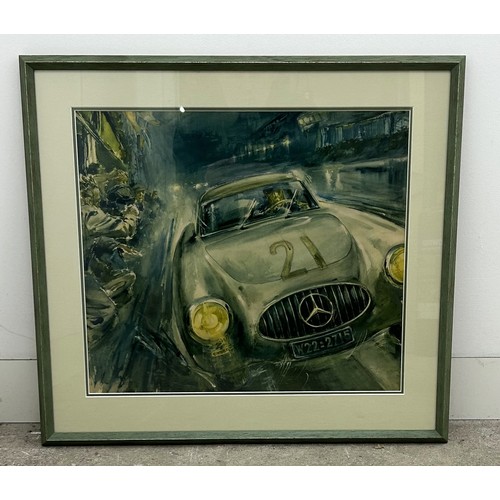 483 - 1952 MERCEDES-BENZ LE MANS POSTER BY HANS LISKAA very rare Hans Liska poster depicting the 1952 Le M... 