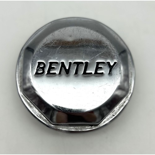 56 - BENTLEY CHROMED OCTAGONAL WHEEL NUTNickel plated brass, stamped Bentley, screw-on fitting, 110mm wid... 