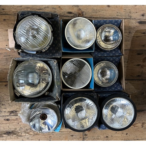 497 - EIGHT NEW/OLD STOCK 1960S CARELLO LIGHTS2 x Carello 07.235.700 - Alfa-Romeo GTV2 x Carello 01.120.70... 