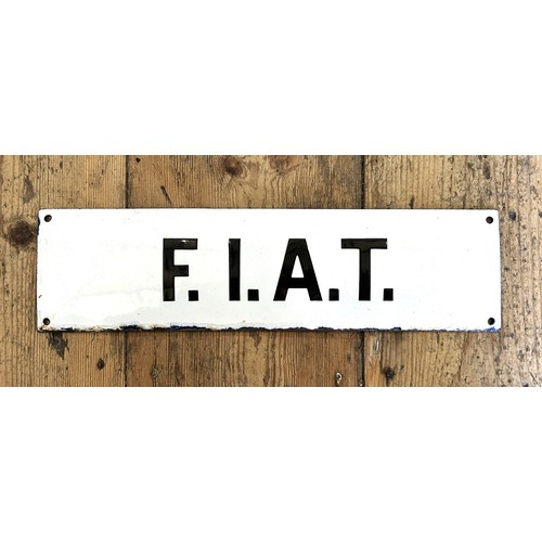 492 - ORIGINAL FIAT FACTORY ENAMEL SIGNOriginal FIAT enamel sign, understood to have been formerly on the ... 